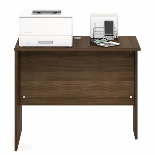 Image of Furinno Roger Office Desk Return, 35 Inch Rectangular Desk Return for Executive Desk, Reversible with Cord Grommet, Scratchproof and Water-Resistant, for Home Study, Office, Modern Walnut