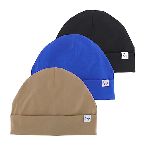 Image of Jersey Beanie Hat for Newborn Baby Boys Girls Silky Satin Lined Hats Bonnet Toddler Infant Little Kids Beanies Caps