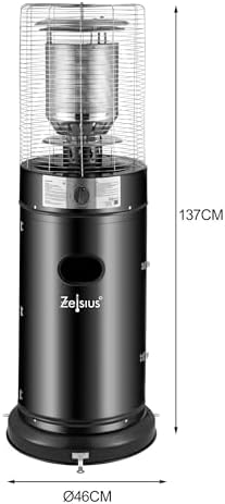 Bild 3 - Zelsius Gas Heizstrahler "Zermatt" | 11 kW, Ø 46cm x (H) 137 cm | Terrassenheizstrahler außen, Terrassenheizung, Outdoor Heizpilz Gas, Heizstrahler Terrasse, Gasheizpilz für Terrasse Balkon und Garten