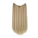 SARLA Dirty Blonde Invisible Wire Hair Extensions Adjustable Transparent Headband Straight Long Synthetic Hairpiece 18 Inch for Women No Clip
