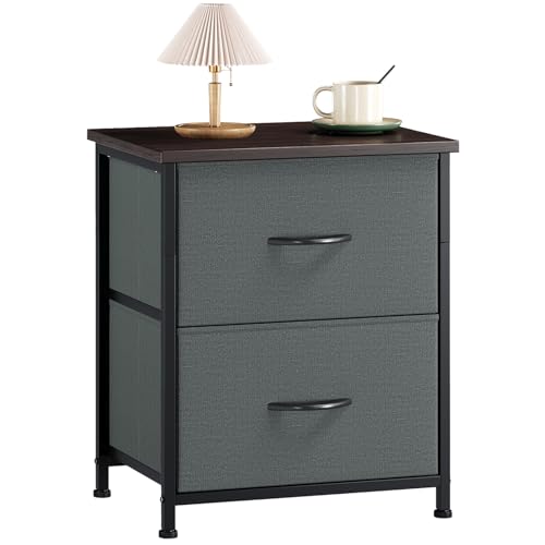Somdot Nightstand, Small Dresser for Bedroom with 2 Drawers, Bedside