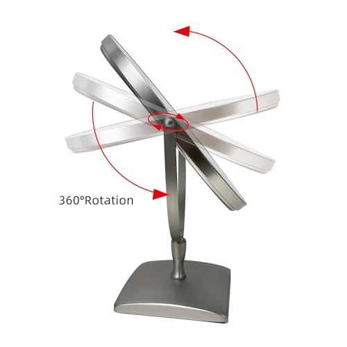 Espejo de maquillaje ovalado con aumento 1X/3X y base giratoria 360° miniatura 3