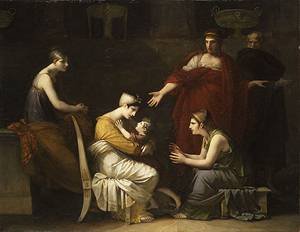 Peinture à l'huile Andromache and Astyanax de Pierre-Paul Prudhon en toile 30x36 pouces