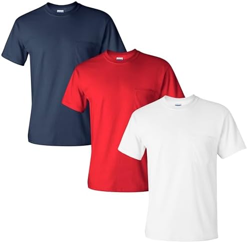 Canvas T-shirts Magliette Gildan Heavy Cotton Con Taschino - Confezione Da 10 Pezzi, 5.3 Once, 100% Cotone Pre-restringato, Modello G530 Gildan G530 Uomo - Foto 6