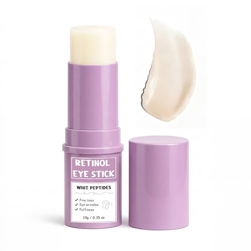 Retinol Eye Stick Anti-Aging Under Eye Cream & Eye Balm Stick for Dark Circles and Fine Lines Hydrating Eye Wrinkle Cream with Peptides Travel-Friendly Eye Care for Smoother-Looking Skin 0.38 oz