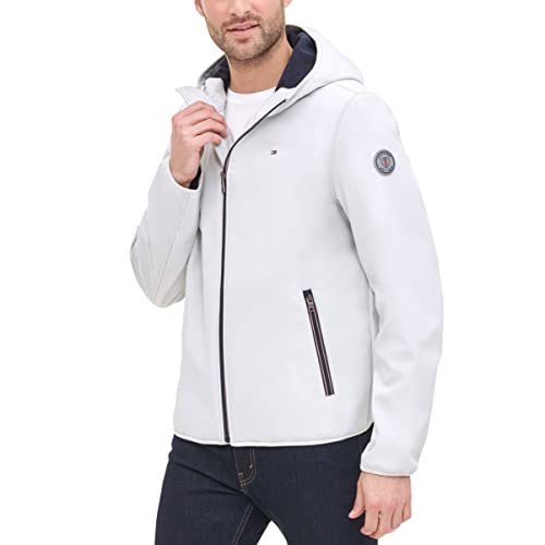 Image of Tommy Hilfiger Men's Lightweight Water Resistant Breathable Hooded Performance Softshell Jacket