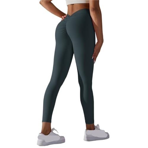 Leggings Deportivos Para Mujer Mallas de Yoga con escote en V for mujer, mallas sexys for mujer, pantalones de Yoga, entrenamiento físico, gimnasio, correr, ropa activa de cintura alta Para Entrenamie