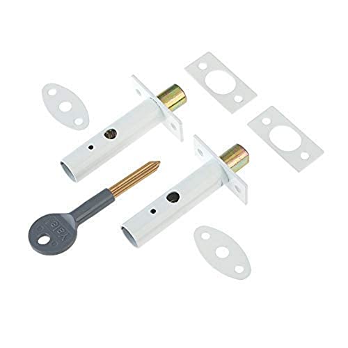 Yale P-2Pm444-We-2 Door Security Bolt, White Finish, Pack Of 2, Standard Security, Visi Packed, Suitable For Hinged And Wooden Doors #TOP17