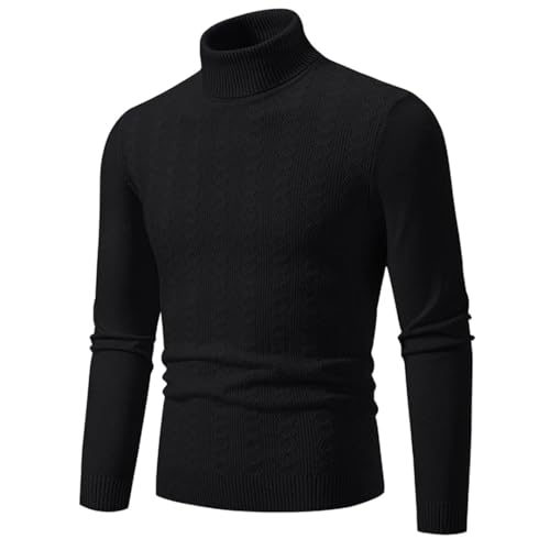 Men Fall Winter Knitted Pullovers Casual Warm Knit Turtleneck Pullover Sweaters 6