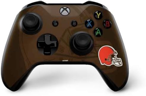 Skinit Decal Gaming Skin Compatible with Xbox One X Bundle - Officially Licensed NFL Cleveland Browns Double Vision Design