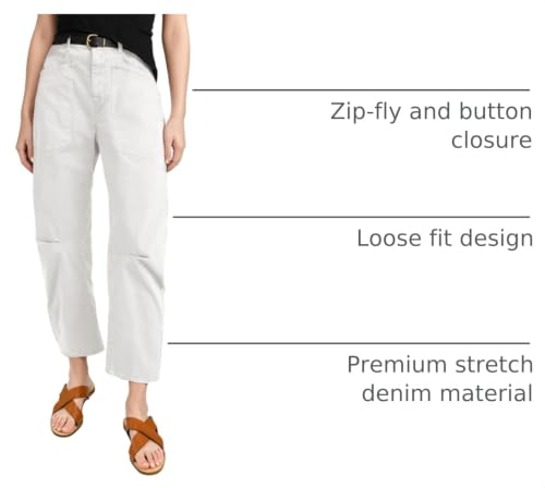 Image of EVALESS Barrel Jeans Women Baggy Stretchy Cropped Denim Pants