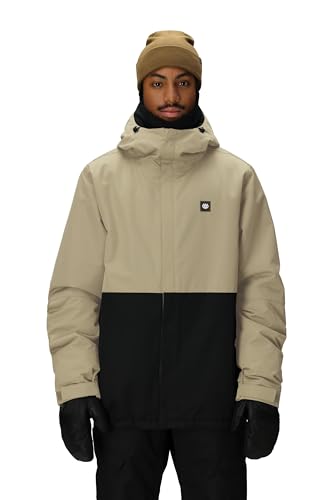 686 Mens Foundation Insulated Jacket - Breathable Thermal Clothing with Hood - Water & Weather Resistant - Sage Colorblock Medium