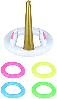 HENBRANDT Inflatable Unicorn Ring Toss Game 5pcs Hoopla Games for Kids Party Game Decorations