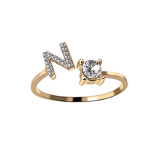 Bague alphabet initiales à ouverture réglable, bijou quotidien pour femme
