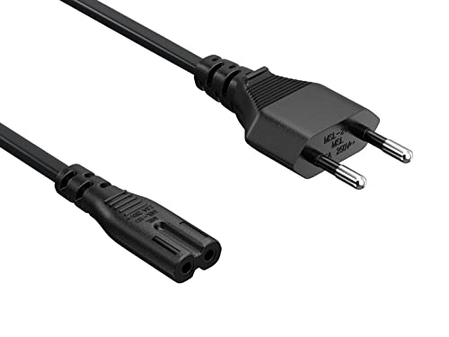Cable Leader 6ft 18 AWG European Power Cord, Non-Polarized IEC-320-C7 to CEE 7/16 for European Travel, Work on Notebook, Laptop, Printer, PS4 Game Console