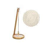 Pit Pendulum- Desktop Stress Relief Toy- Creates Beautiful Designs in Sand | Zen Garden For Desk Reduces Stress & ADHD Similar to Newtons Cradle & Buddha Board Office Gift (Small 13", Oak)