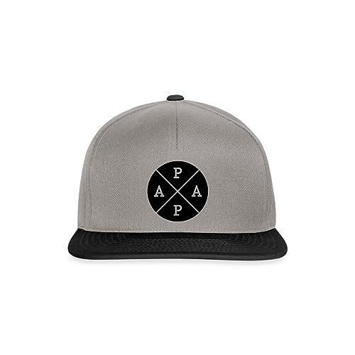 Spreadshirt Papa Retro Vatertagsgeschenk Snapback Cap, One Size, Graphit/Schwarz