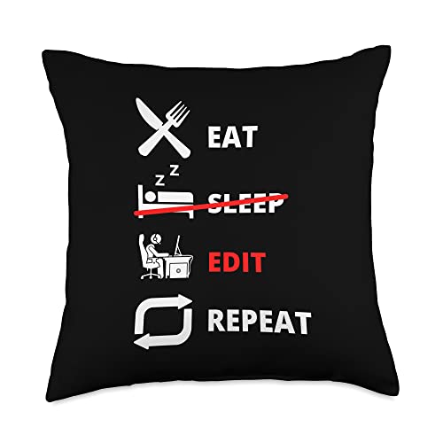 Funny Video Editing Film Making Cool Design for Video Editor Throw Pillow