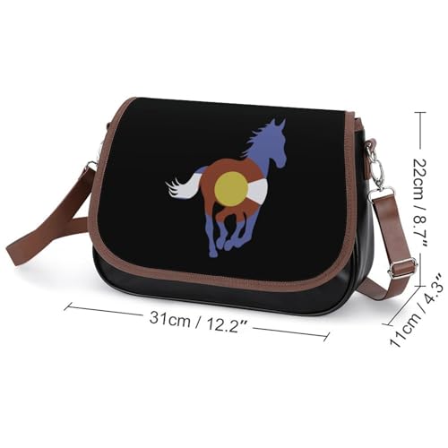 Colorado Wild Horses Crossbody Bag Anti-Theft Side Shoulder Bags Adjustable Leather Messenger Bag Unisex2
