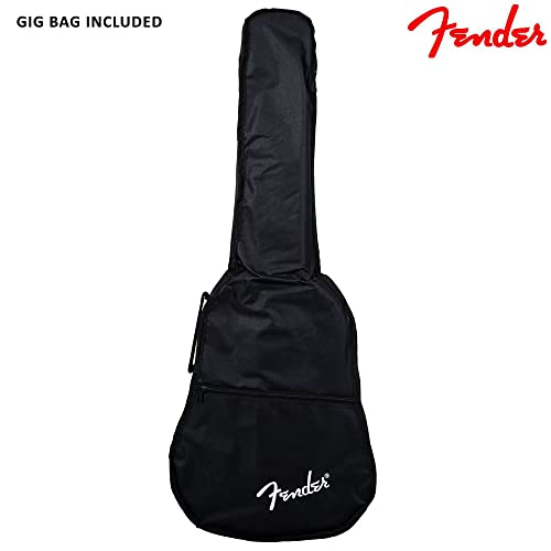 Fender Fa-15 3/4 Scale Steel String Acoustic Guitar, Black, With Gig Bag #TOP7