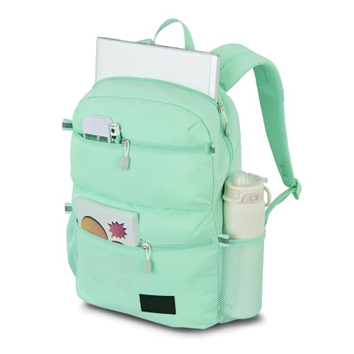 Image of High Sierra Everclass Backpack - Travel or Work Laptop Bookbag with 360 Reflectivity, Dual Water Bottle Pockets & Fits Laptops Up To 15.6 inch, One Size, BRIGHT MINT
