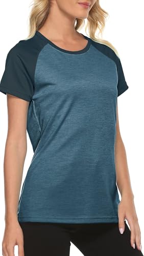 MoFiz Women's Short Sleeve UPF 50+ Sun Protection Sports T-Shirt Quick Dry Running Workout Athletic Tee Top4