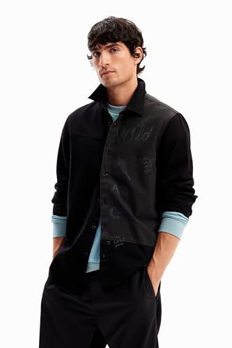 Chemise noire homme Desigual CAM Asher XL vêtement tendance manche longue