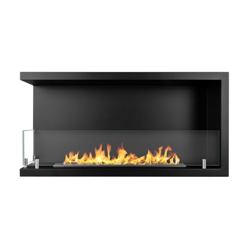 Divina Fire Chimenea de bioetanol empotrable en ángulo biochimenea angular 90 x 45 SUR 90 SX