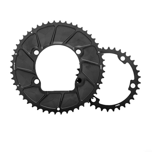 Emiif Plato doble para bicicleta de carretera para R7100 R8100 R9200 Bielas 11/12 velocidades, cadena doble estrecha ancha BCD110 4 pernos (53-39T)