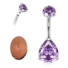 Silver+Teardrop Purple CZ