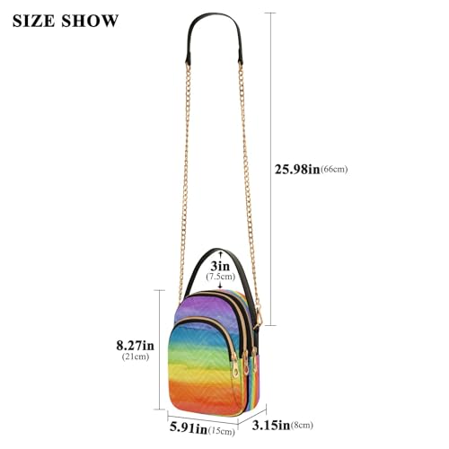 Unicorn Background with Rainbow Crossbody Handbags for Women Casual Leather Shoulder Phone Purse3