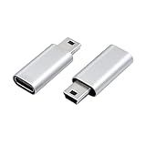 Duttek USB C to ミニ USB アダプター 2個パック USB C (メス) Mini USB (オス)アダプター Type-C to mini変換アダプター 適格請求書行可