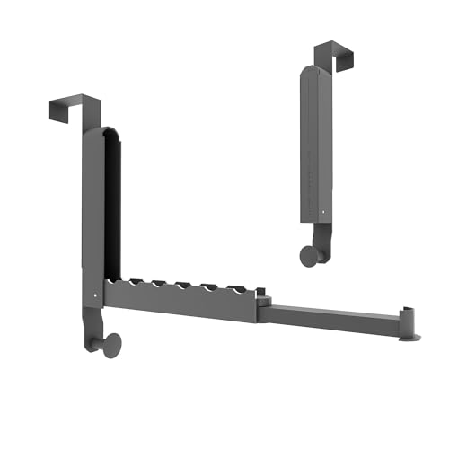 Goffing Over The Door Drying Rack, Foldable Portable Over The Door Hooks Hanger with Towel Racks for Coat Clothes Laundry Bathroom Bedroom Travel Hangers (Space Grey, 1 Pack)