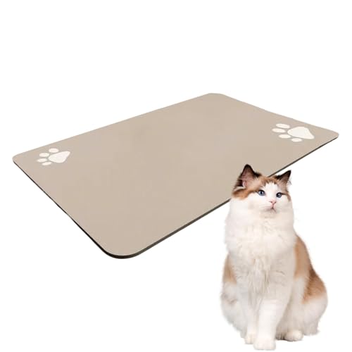Alfombra para perro para comida y agua, mantel antideslizante para perros y gatos - Alfombra de comida para gatos para suelos, impermeable, de secado rápido, dispensador de agua, alfombra de comida