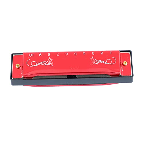 Harmonica 10 Trous, Lumière Dure sans Déformation 20 Mélodies Harmonica Standard en Aluminium et Acier Inoxydable Longue Durée de Vie pour la Classe (Rouge) - Les Beatles, Paul McCartney, John Lennon, RIngo Starr, George Harrison Harmonica 10 Trous, Lumière Dure sans Déformation 20 Mélodies Harmonica Standard en Aluminium et Acier Inoxydable Longue Durée de Vie pour la Classe (Rouge) – Image 5