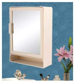 Riya Enterprise Single Door Plastic Bathroom Cabinet With Mirror Shelf Ivory 10 X 14 Amazon In Home Improvement