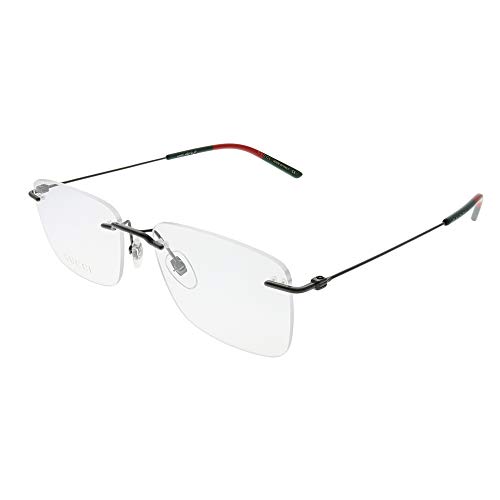 Gucci GG 0399O 001 Ruthenium Metal Rimless Eyeglasses 56mm