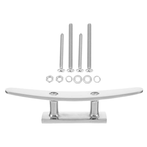 PAMINGONO Cornamusa de Amarre de Acero Inoxidable 316 de 6 Pulgadas Cornamusa para Cuerda de Ancla con Tornillos M5 Base Integrada Resistente para Barcos Yates y Kayaks Accesorios