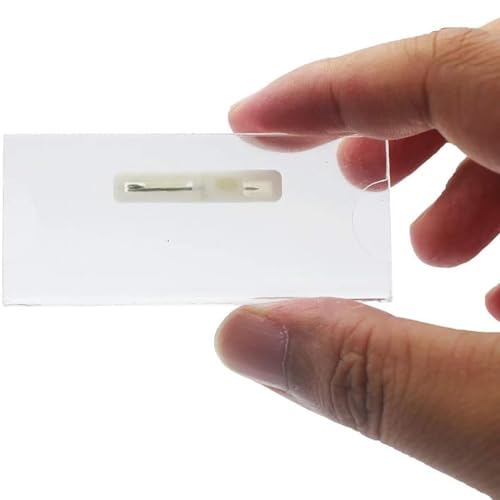 Image of Kebica Rectangle Name Badge with Pin, Acrylic Insert Type Blank Name Tag Holder for Clothes, DIY Blank ID Holders for School, Office, Hospital (12pc), 7.3 X 2.5 X 0.1 cm