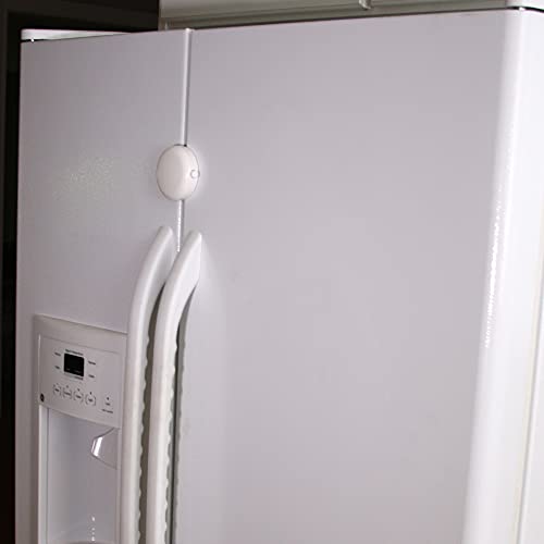 Qdos Adhesive Fridge/Freezer Lock - Easy One Handed Operation - Patented Zeropinch Design - Unique Modern Design Refrigerator Lock - Baby Proofing Doesn't Have To Be Ugly | White #TOP1