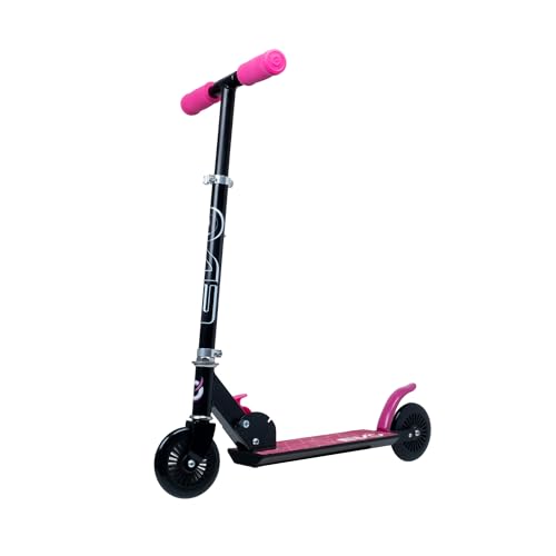 EVO Inline Kids Foldable Adjustable 2 Wheeled Push Scooter for Boys and Girls, Color- Pink