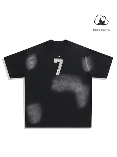 Verdusa Men's Oversized Graphic T Shirts Loose Faded Jersey Tee Shirt Streetwear2