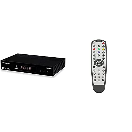 Sagemcom DS81HD Décodeur Satellite TNTSAT HD Noir & 91 86 87 Télécommande pour Récepteur TNT Multicolore Cover