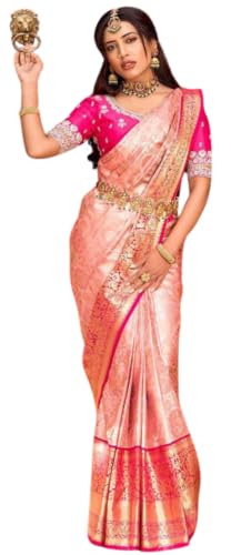 Image of C J Enterprise Women's Banarasi Saree Pure Kanjivaram Style Silk Saree With Blouse Piece for Wedding (Pari134)
