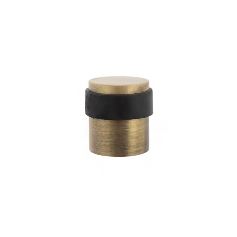 Kooples Hardware Atlantic Cylinder Premium Floor Mounted Door Stop Heavy Duty Modern Door Stopper with Concealed Fix for Internal or External Doors (Matt Antique Brass)