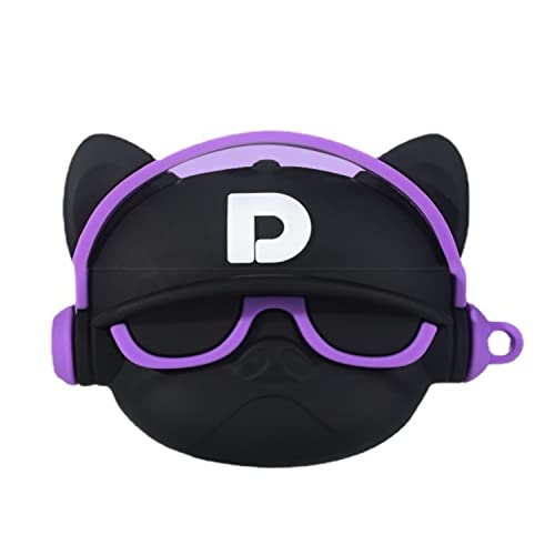 Image of Prolet Cute 3D Bulldog Fashion Character Silicone Cases Compatible with AirPods Pro Case Cover New 3D Design Shockproof Protective Case for Airpod Pro Case[ AIRPOD NOT Included]-Bulldog D Black