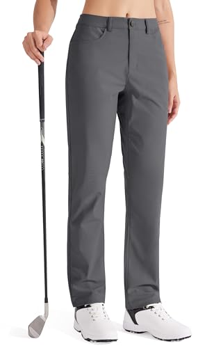 Pantalon habillé pour femme Libin anti-serrage coupe droite extensible gris foncé 46