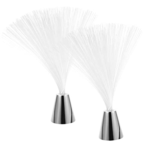 HOLIDYOYO 2Pcs Colorful LED Fiber Optic Light Battery Operated Decorative Lamp for Home Wedding Holiday Decoration Color Changing Fiber Light Batteries Not Included