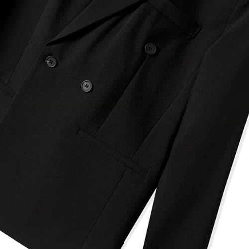 Men's Casual Blazer Regular Fit Lapel Suit Jackets Double Breasted Lightweight Work Sport Coats with Shoulder Pads4