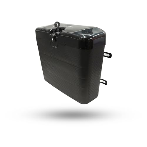 Image of RJVON - Bike Side Digi Luggage Box Super Black Size (L*34,H*30,W*11cm) for All Bikes Model Universal Fitment